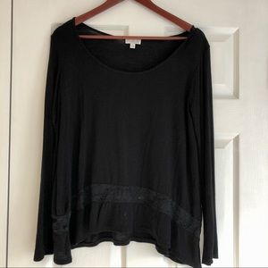 Charming Charlie Black Long Sleeve Blouse. Medium